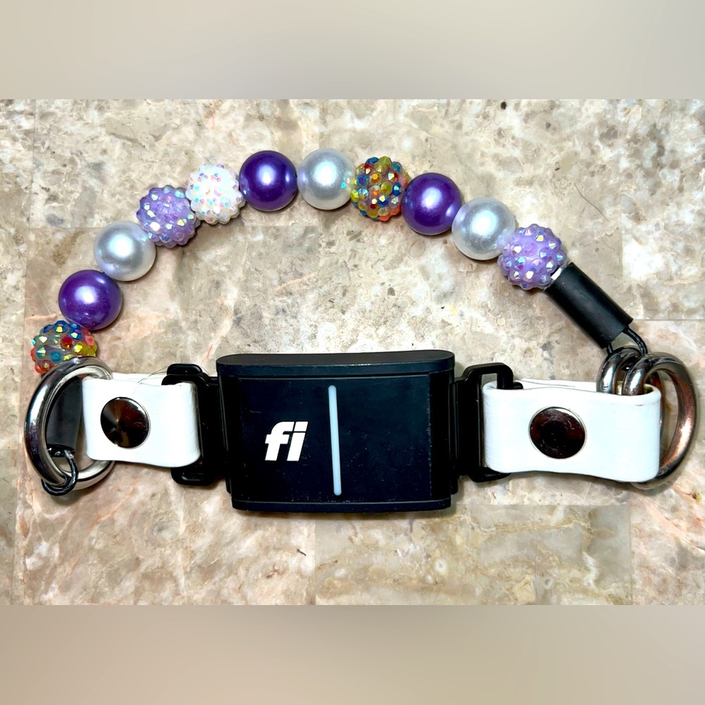 Hypnotic Dog Purple Glitz Mini Slip-On Fi Series 3 Dog/Cat Collar